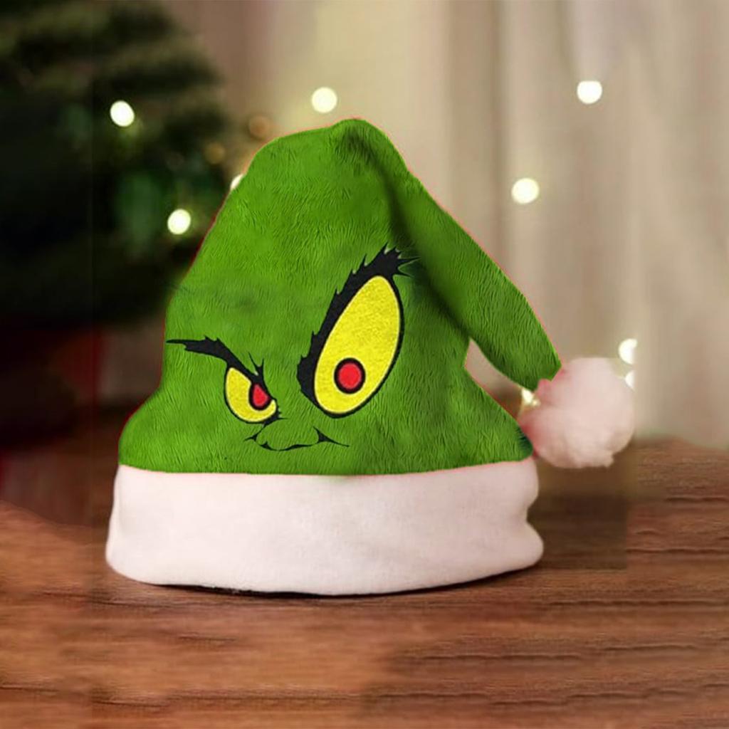 Festive Red Santa Hat with Unique Angry Face Design Perfect for Christmas Parties and Holiday Events