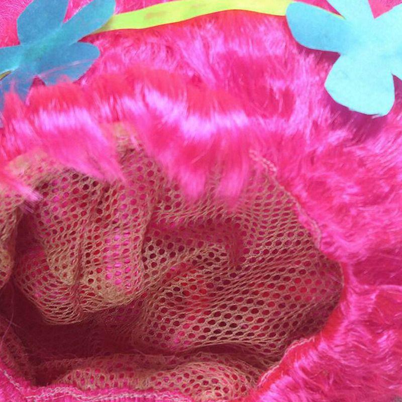 Kinder Troll Stil Festival Party Perücke Für Cartoon Cosplay Mit Pinker Kopfschmuck Kappe