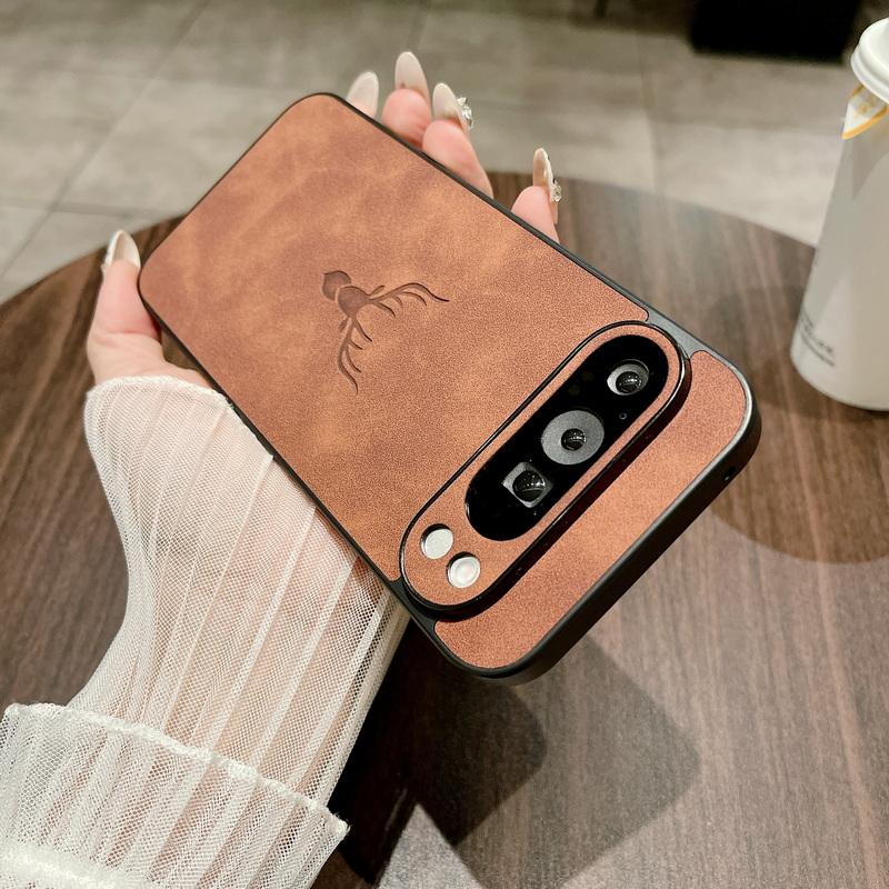 

Матовый кожаный чехол с рисунком оленя для Google Pixel 9 Pro XL 8A 8 Pro 7A 7, однотонный мягкий ударопрочный тонкий чехол для телефона из ТПУ Google Pixel 9 темно-коричневого
