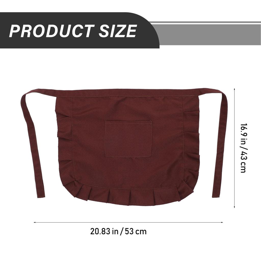 Spitzen-Halbschürze für Kochen, Heimküche, Rote Farbe, Damen, Leicht, Aufbewahrungstaschen, Handy, Halblange Schürze, Platz