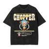 Cute and Brave Tony Tony Chopper Ones Pieces T Shirts Hip Hop Washed 100% Cotton T-Shirts Vintage for Men Streetwear Tee Shirt