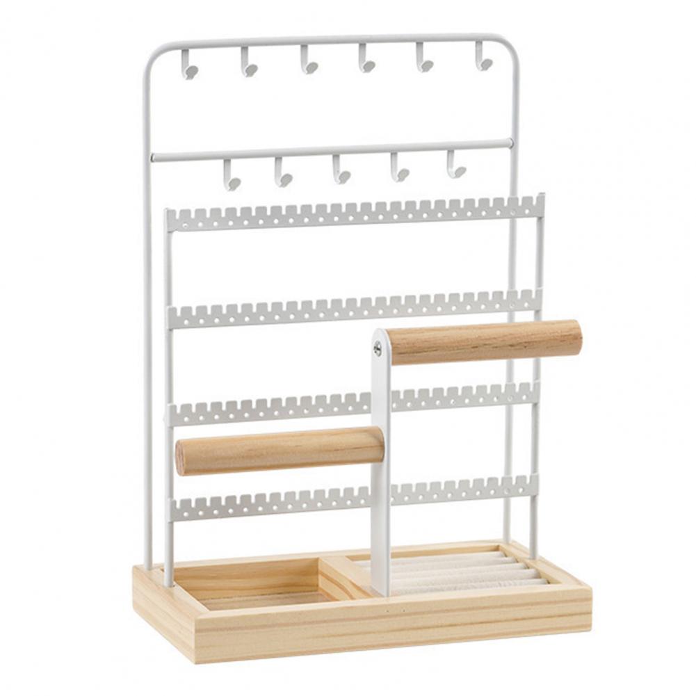 Подставка для хранения ожерелий Стойка для демонстрации ювелирных изделий Многоуровневая стойка для ювелирных изделий Дисплейная стойка для серег, колец для витрины белый