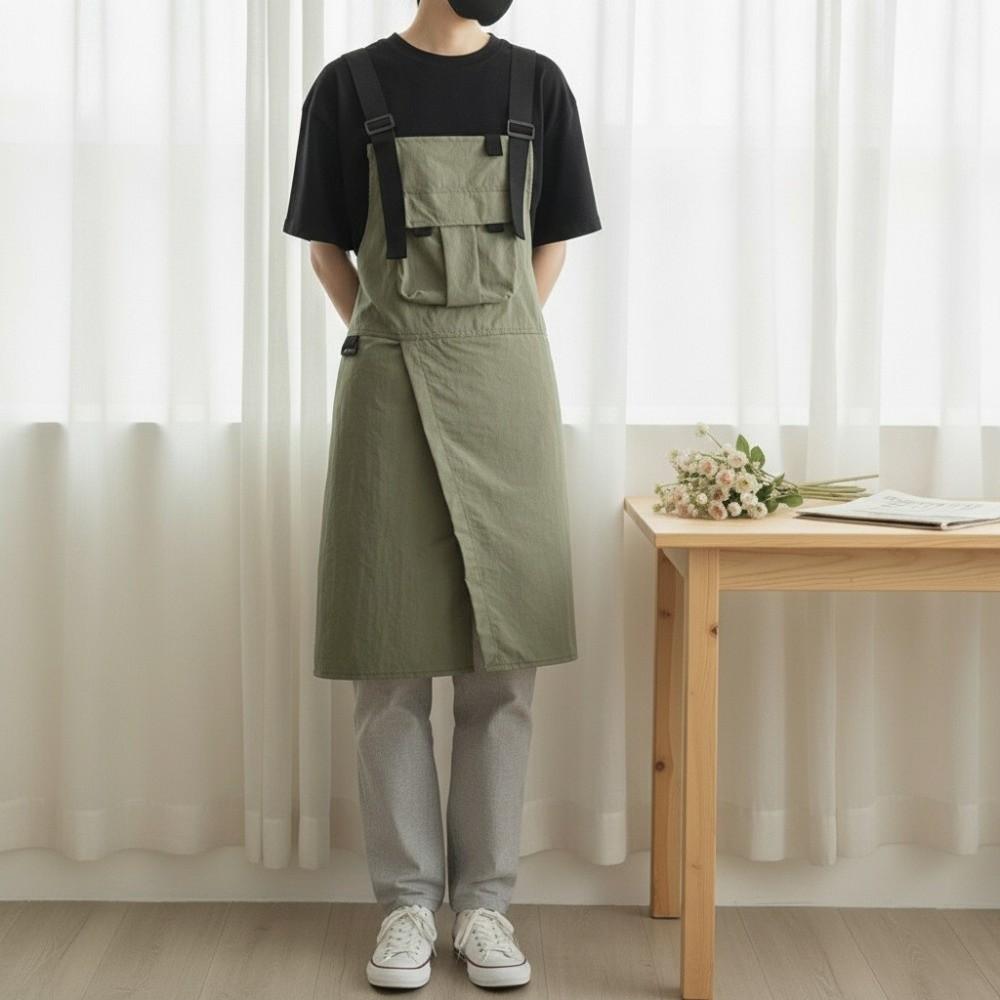 Simple Cross Strap Apron Stain-proof Waiter Sleeveless Apron Catering Work Clothes BBQ