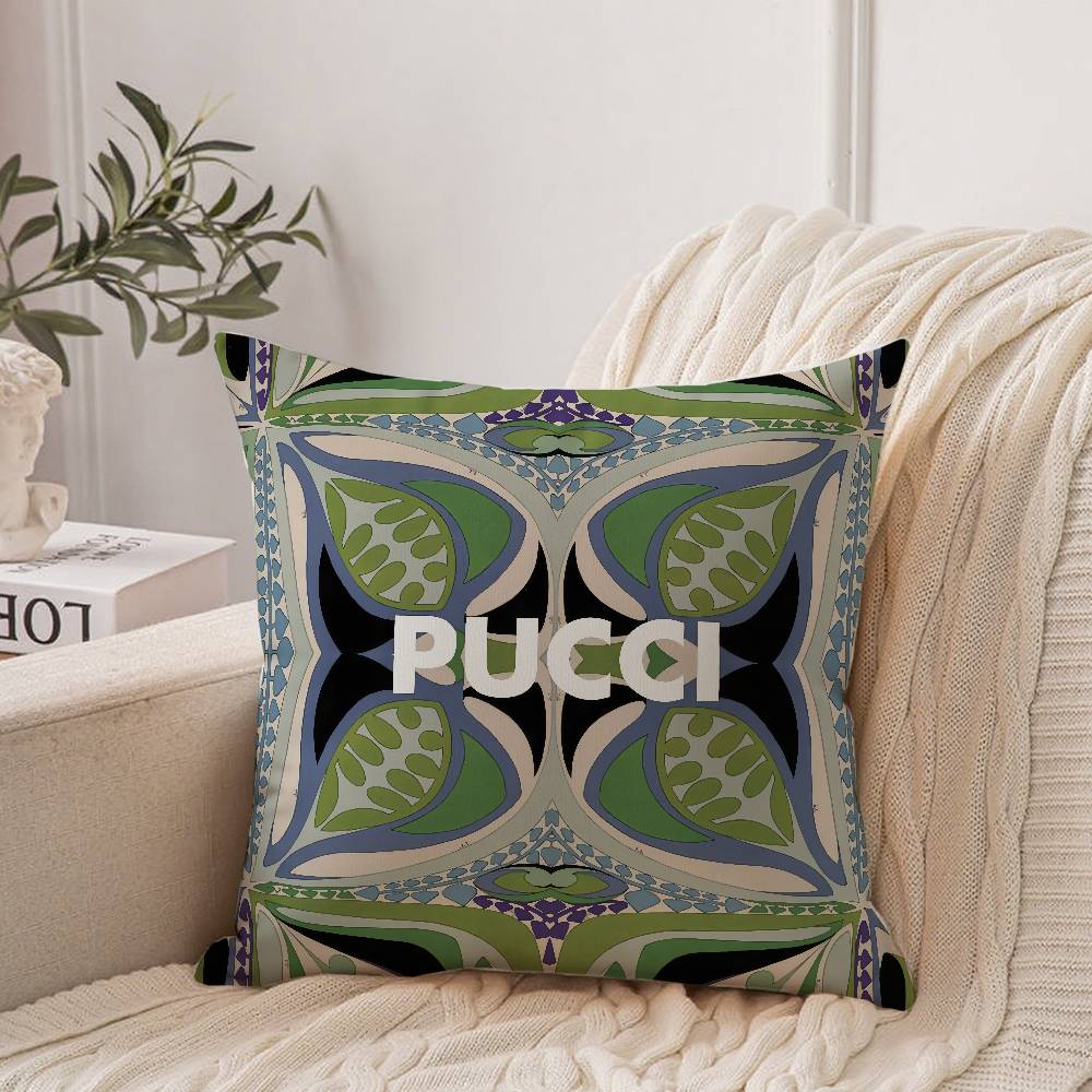 E-EE-Emilio Logo P-Pucci Pillow Case Home Decor Throw For Sofa Bed Car Room Decor Gift Idea