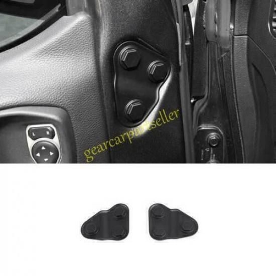 For Jeep Wrangler JL 18-2024 Matte Black Front Door Screw Protection Cover 2PC