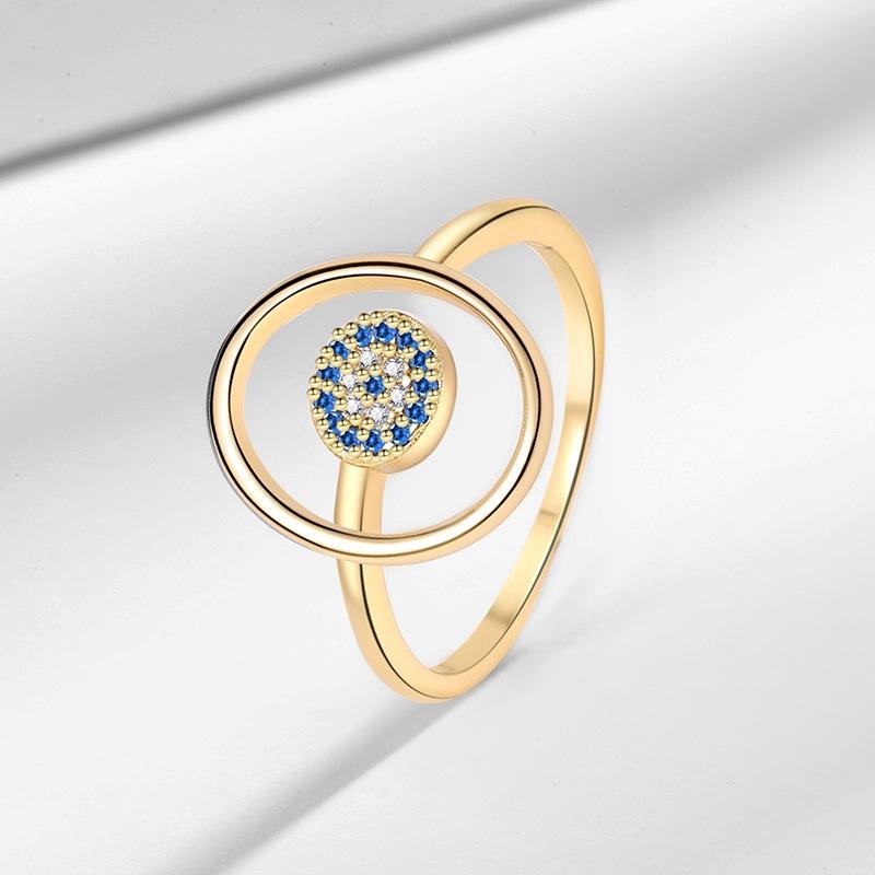 2026 Simple Temperament Diamond-encrusted Devil s Eye Ring Women s Opening Adjustable Evil Eye Index Finger Ring Resizable