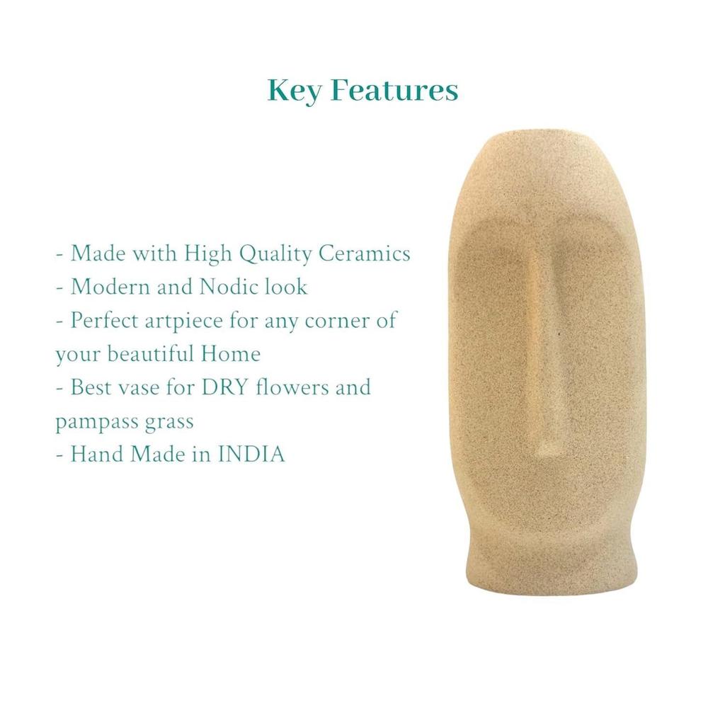 Moderní dekorativní keramická váza na obličej pro domácí dekoraci | Stolní dekorace | Kuchyň | Kancelář nebo obývací pokojKeramická váza na květiny