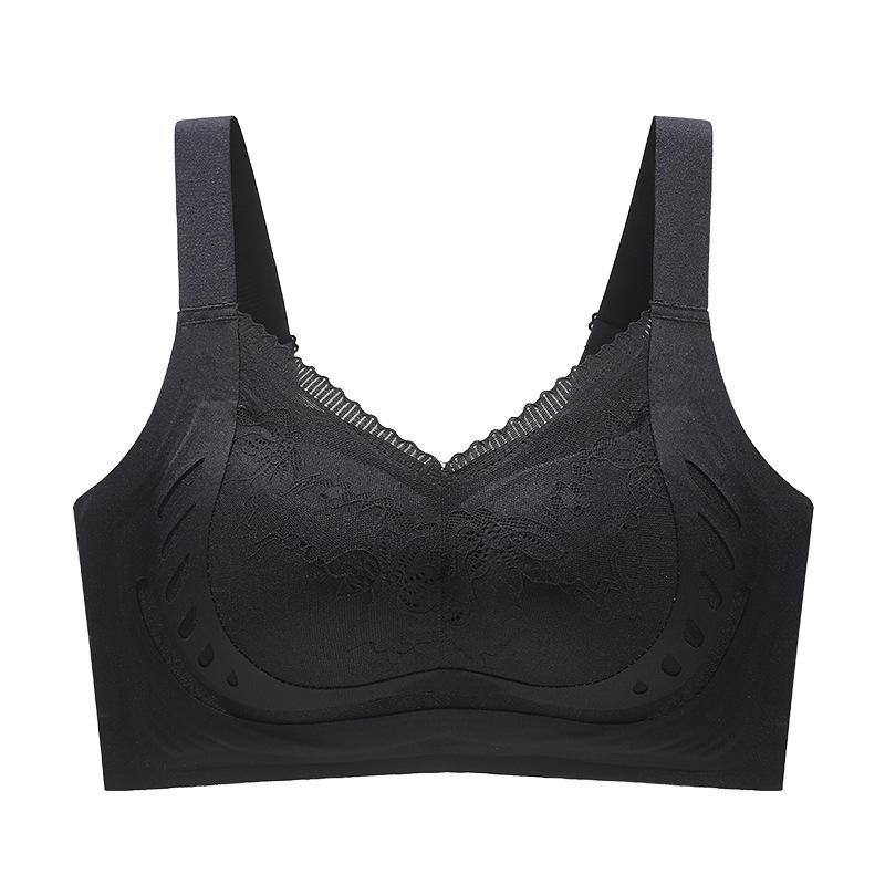 Underwear Women's Thin Styles, Large Breasts, Small Soft Support, Gathering Without Steel Ring, Double Breasts, Anti-sagging Lace,large Size Bra Cover