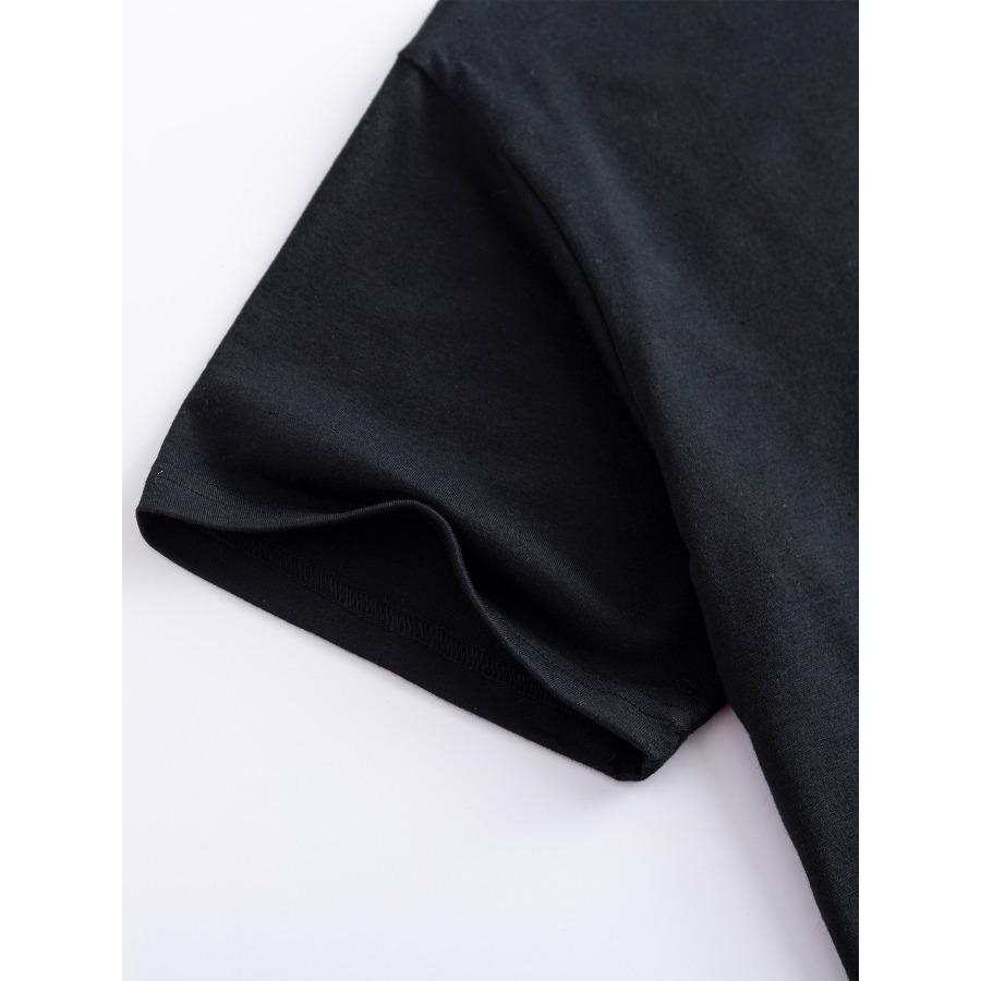 Casual Short Sleeved Printed Fashionable Oversized Cotton 3D Top Pattern T-shirt for Men Comfortable Summer Round Neck