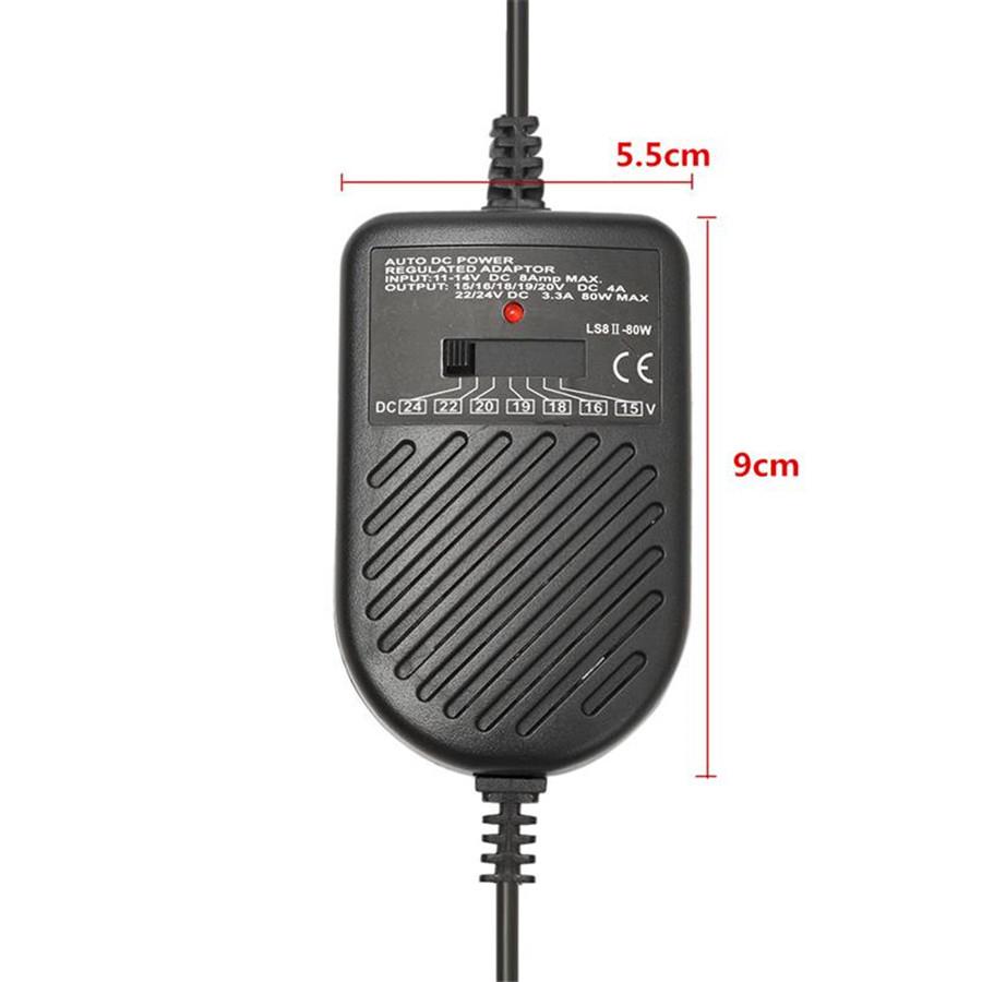 Car Laptop PC Charger DC Power Adapter 15V-24V Max 80W  Cigarette Lighter Plug