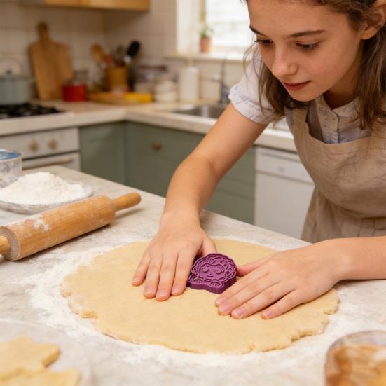 3D Printed Cookie Cutter & Stamp Set PLA Baking Mold for Themed Cookies Fondant Chocolate Easy-Release Party Dessert Molds