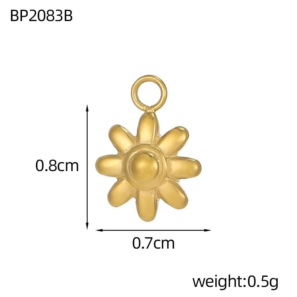 CARLIDANA Wasserdichte Edelstahl Goldfarbe Blatt Sonnenblume Rose Blume Anhänger Charms DIY Für Schmuckherstellung Zubehör