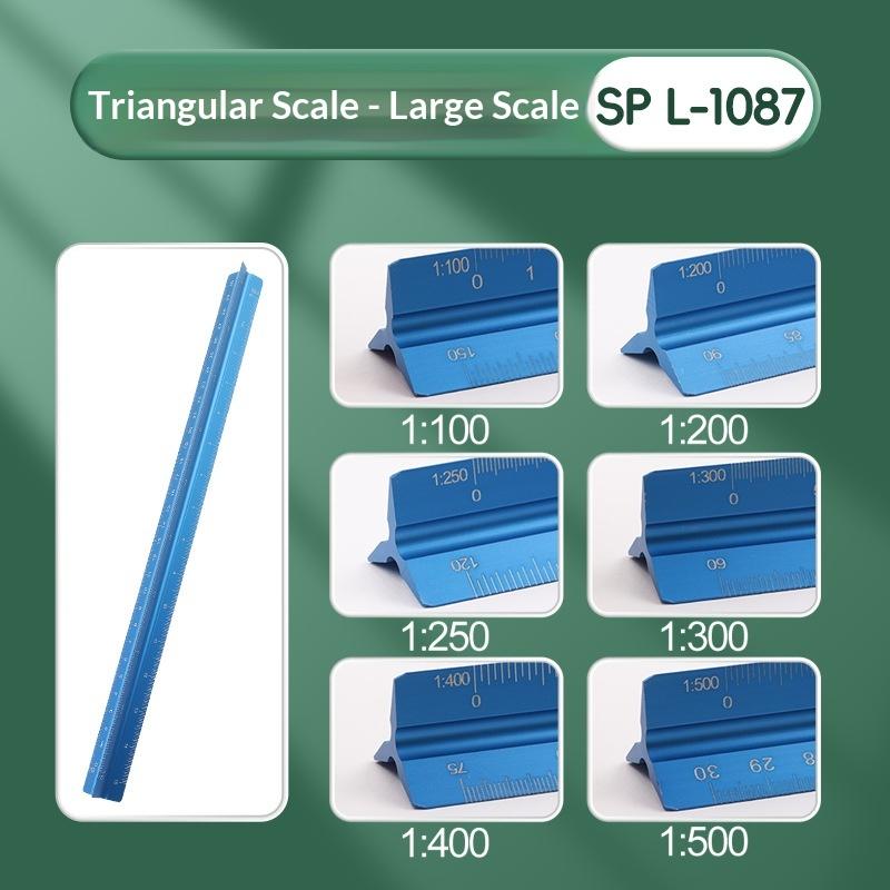 Aluminum Alloy Triangular Scale Ruler Smoothly Technical Measuring Ruler 15cm 30cm Multi-function Metal Ruler Stationery