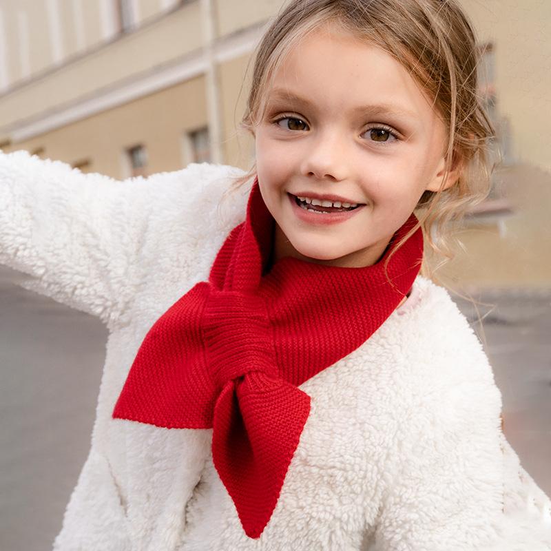 

New cashmere knitted small scarf plain color children s baby pullover multi-color optional scarf Below 60cm сірий колір