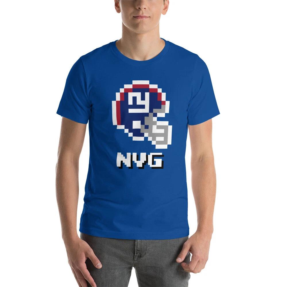 New York Giants NES Football Helmet 8-bit Tecmo Super Bowl Player Retro T-Shirt L
