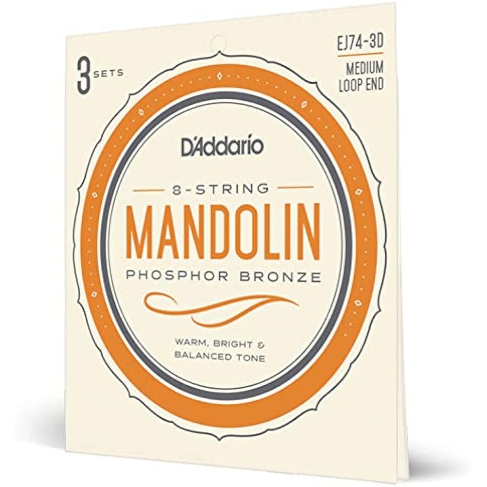D Addario Daddario Mandolin Strings Phosphor Bronze Medium .011-.040 EJ74-3D 3 Set Pack [Domestic...