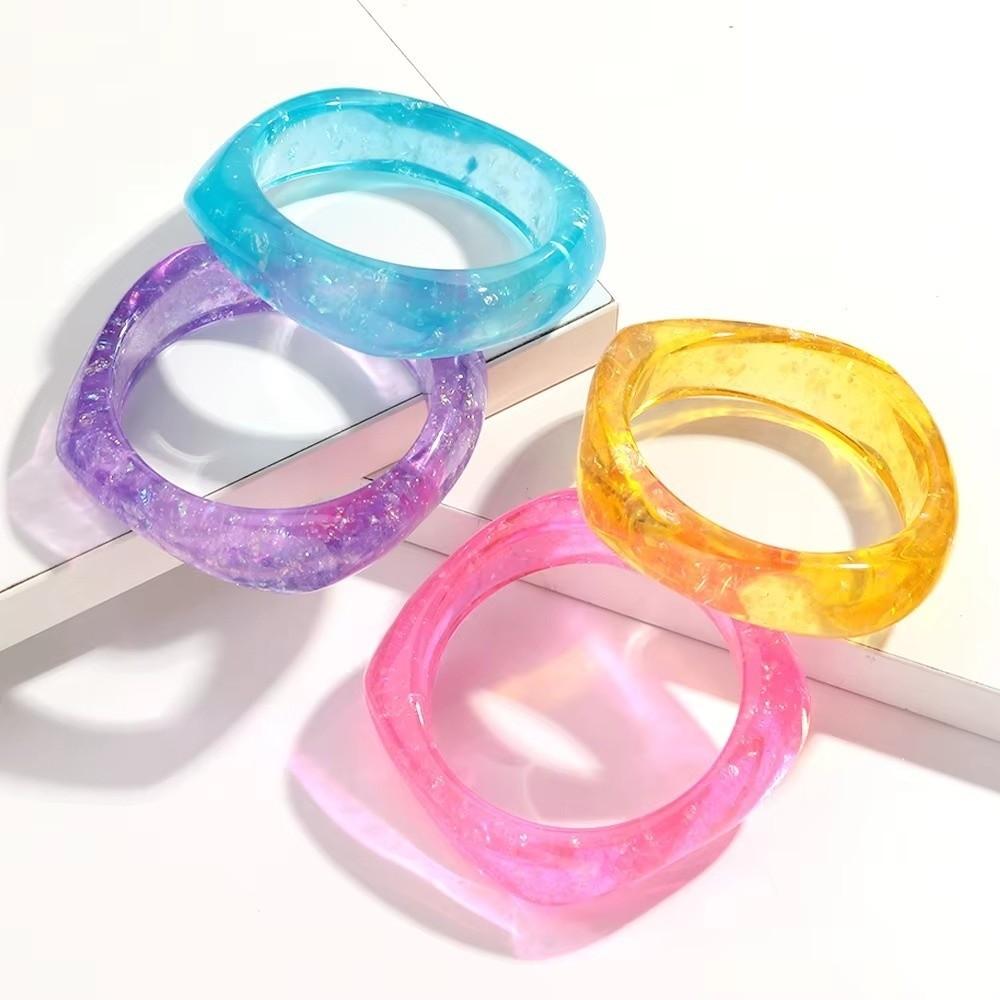 Irregular Square Rhinestones Bangle Wide Statement Bracelets  Women Summer Jewelry Accessories