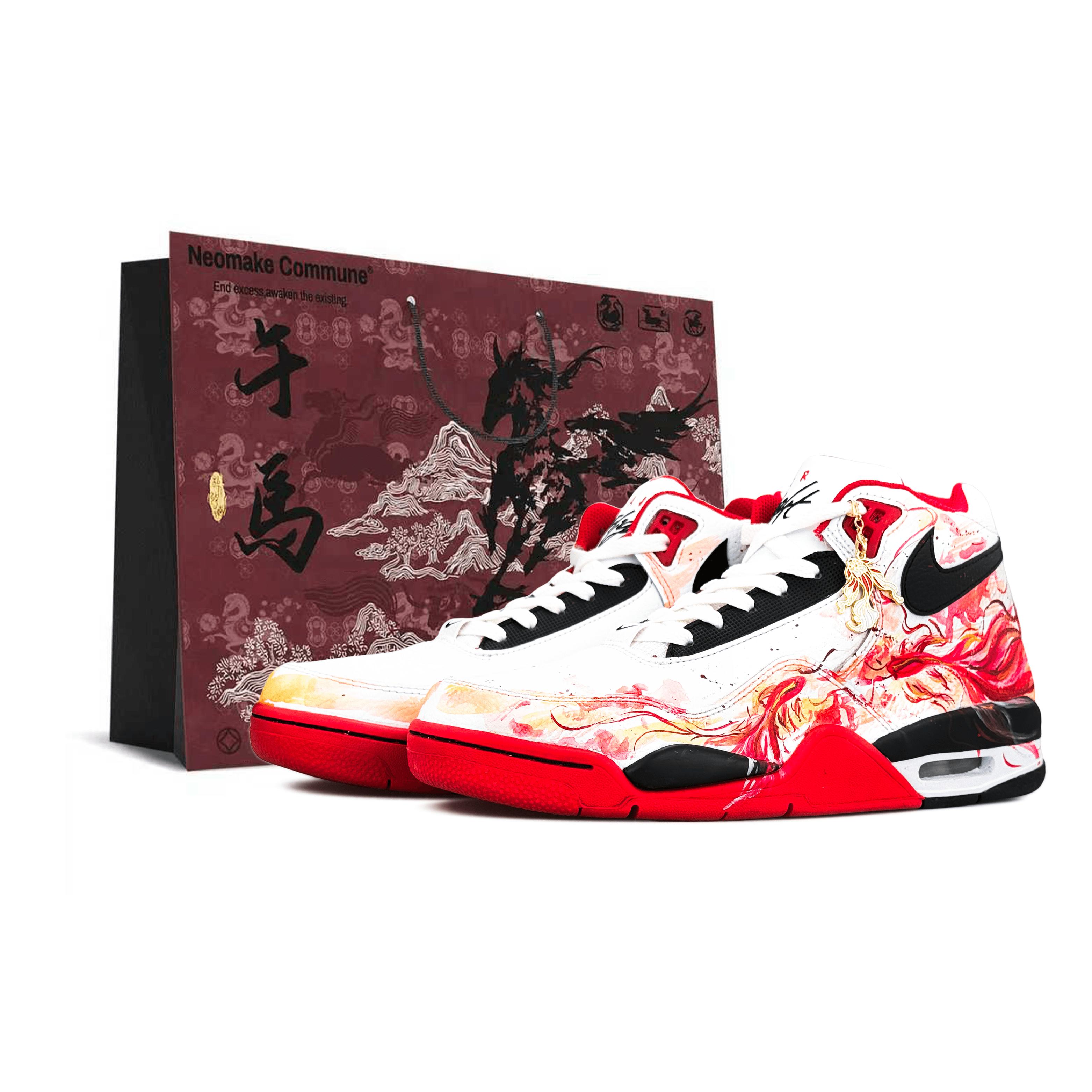 

Nike Flight Legacy Abrasion Resistant Mid top Vintage Basketball Shoes Unisex Red White BQ4212-100(Team537-LD) 42