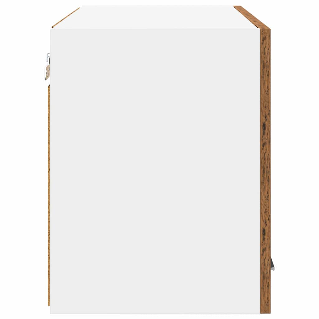 Hanging Cabinet with Door 2 pcs Vintage Wood and White 60 x 31 x 40 cm