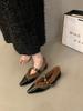 French Temperament Leopard Print Fluffy Slippers Women's Shoes 2025 New Autumn and Winter Bag Head Half Slippers Velvet Cotton Shoes