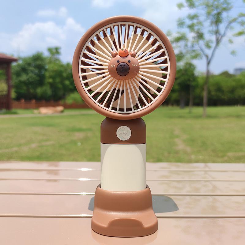 Cute Cartoon Capybara Portable Mini Pocket Cooling Fan  Detachable Dock Handheld Fan Outdoor Usb Charging Small Fan Gifts