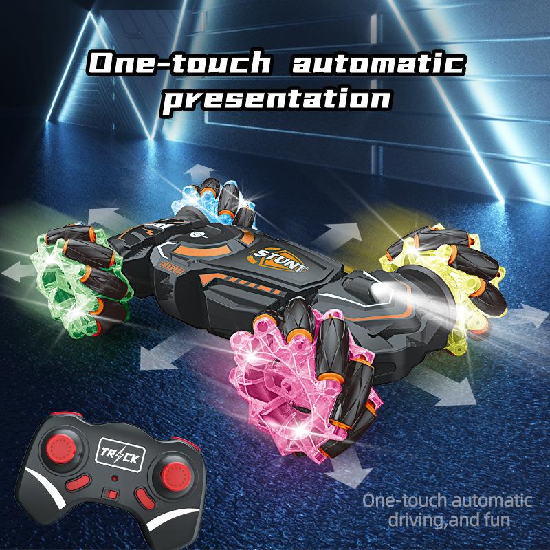 4WD RC Stunt Car, 2.4G Wireless Remote Control Cars with RC Watch Gesture Sensor LED Rotation Drift, Gift Electronic Toy for Kids Boys