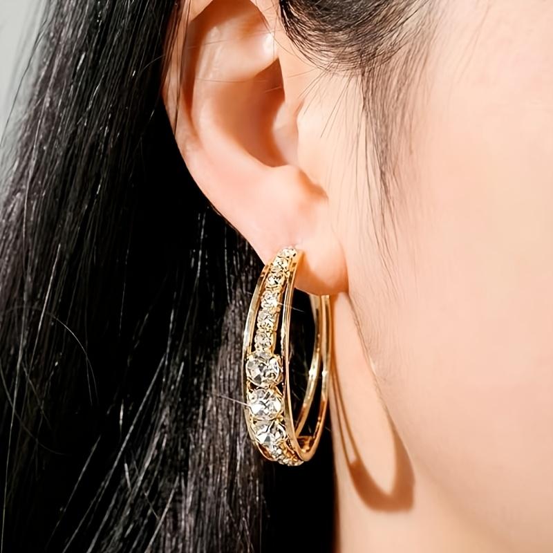 Set of 2 Elegant Round Earrings, Ideal for Weddings, Parties, Birthdays, Everyday Use, And a Great Gift for Women