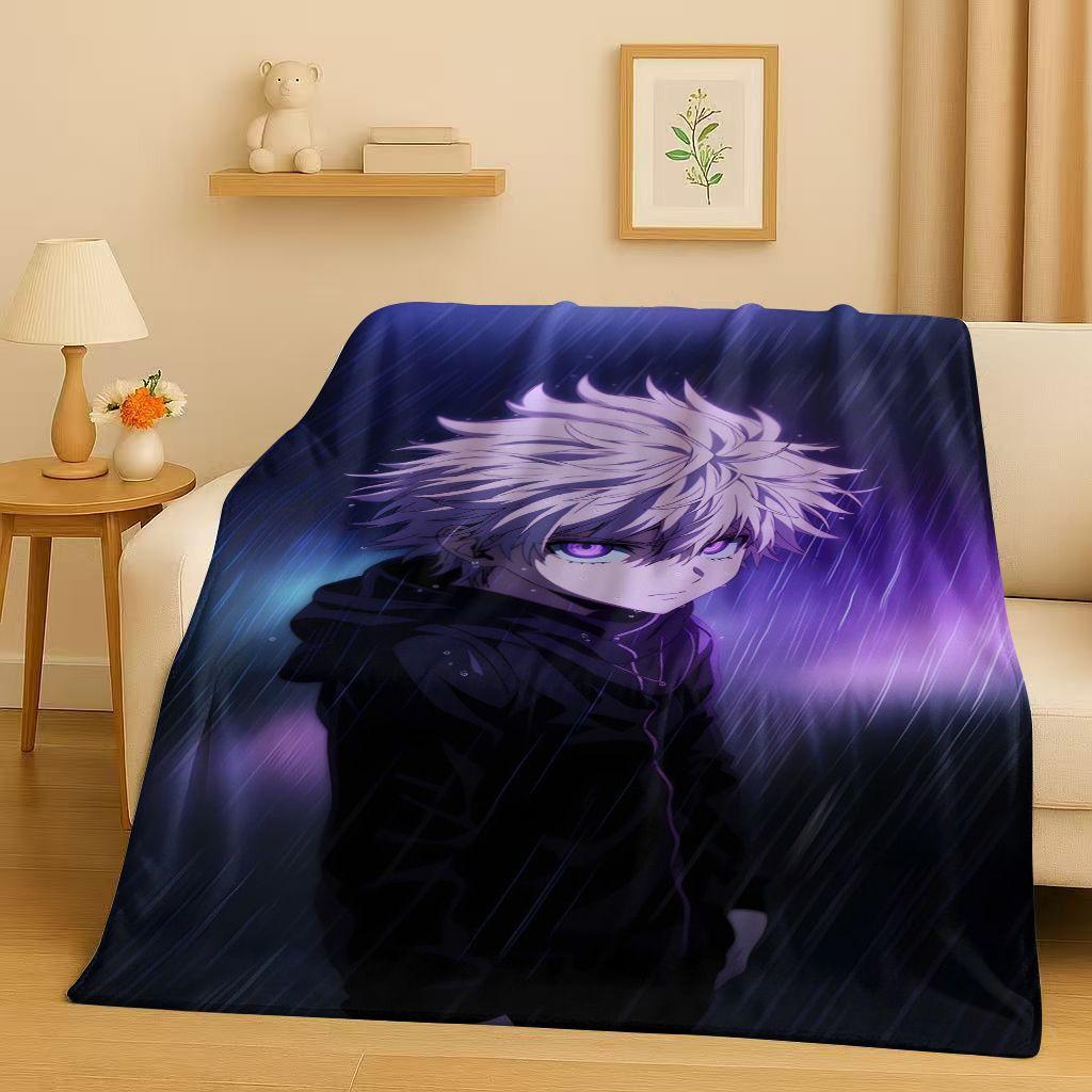 3D Anime Hunter X Hunter Killua Zoldyck Cartoon HXH Flannel Blanket,Ultra Soft Warm Plush Throw for Home Bedroom Bed Sofa Cover
