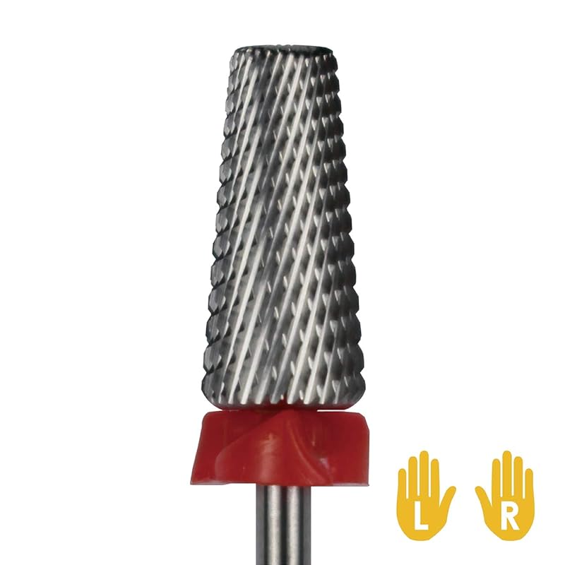 C & I 5 in 1 Multi-function Tapered Shape Nail Drill, Cross Teeth Edition, Professional Drill Bit for Nail Manicure Machine (Double Fine - XXF)