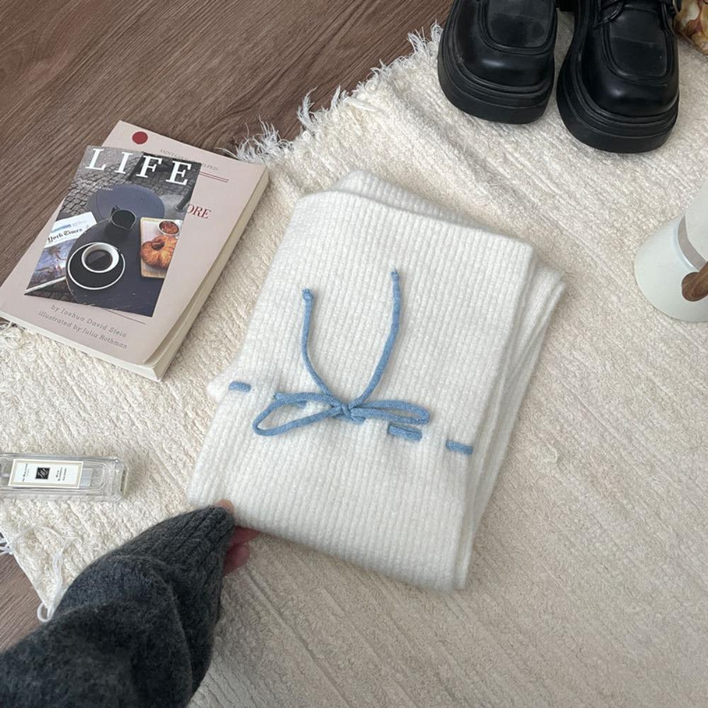 Warm Bow Drawstring Hat Korean Style Winter Gloves Cartoon Wool Bowknot Scarf  Ski