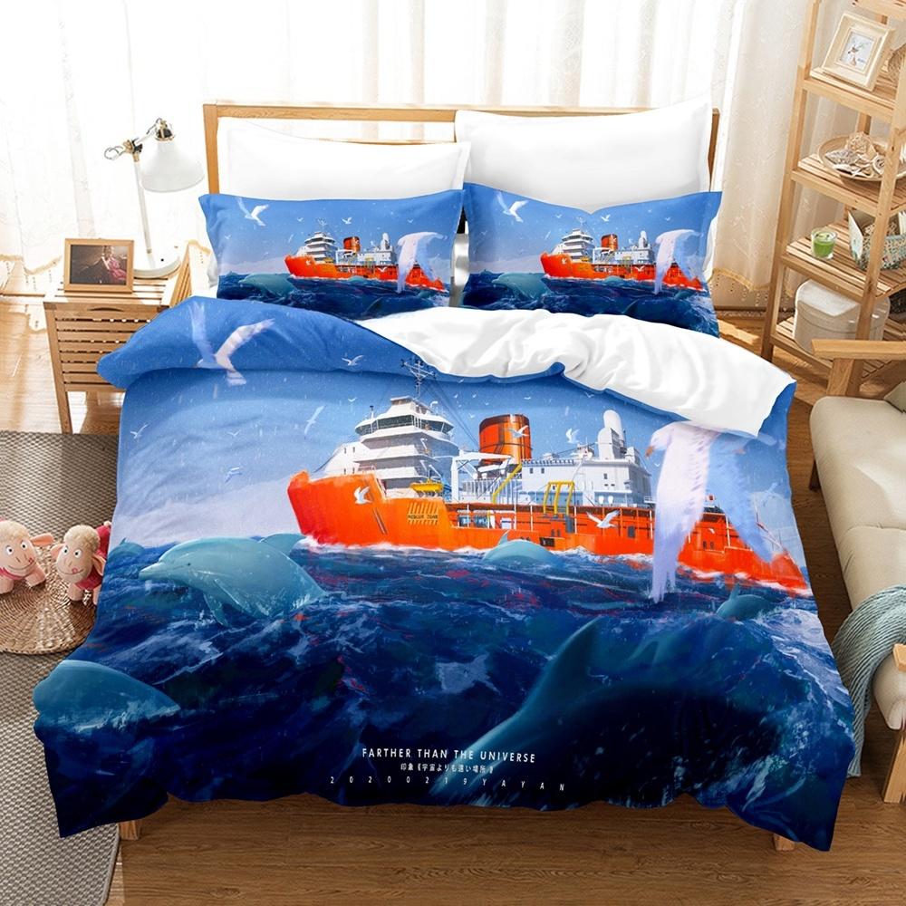 

Новое Аниме Место Дальше Вселенной Постельное Белье Комплект Односпальный Полутораспальный Двуспальный Кинг-сайз Комплект Постельного Белья Взрослая Спальня Комплекты Пододеяльников EU Twin 135x200cm