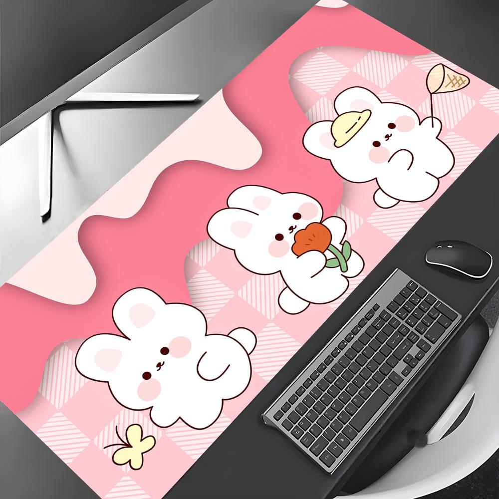Cute cartoon rabbit anime Mouse Pad Gaming mats NonSlip Desk Mat mouse carpet with Stitched Edge HD printing Office mat