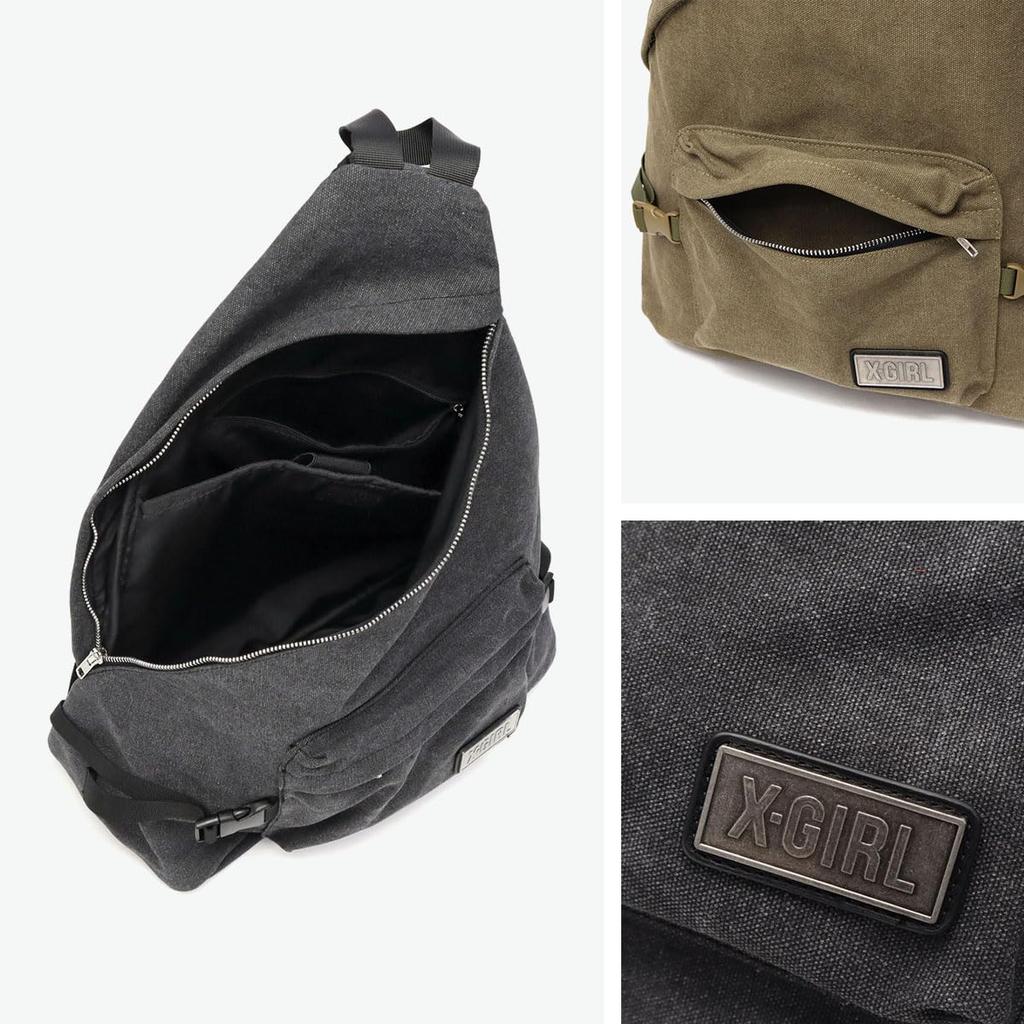 X-girl Hooded Sling Bag, Faded Sling Bag, 105251053010, Black, One Size