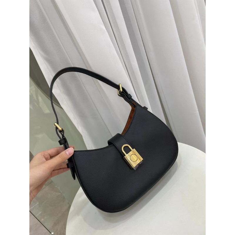 New High-end Light Luxury Cowhide Leather Lock Armpit Dumpling Bag Handbag Shoulder Bag Women's Bag