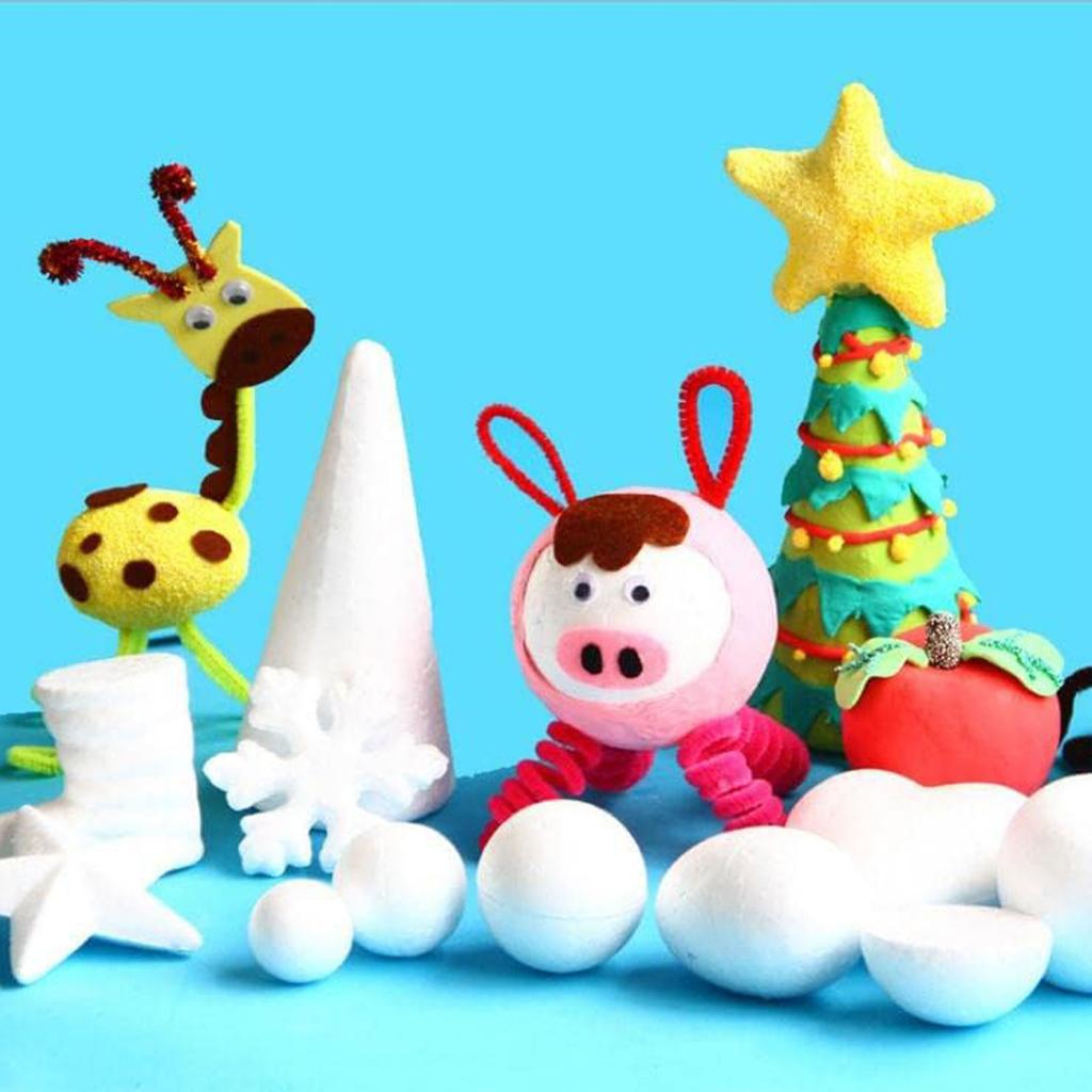 Mixed Size Foam Balls for Crafting Polystyrene DIY Foam Balls for Holiday Decoration & Christmas Art Projects Fun Arts Modeling