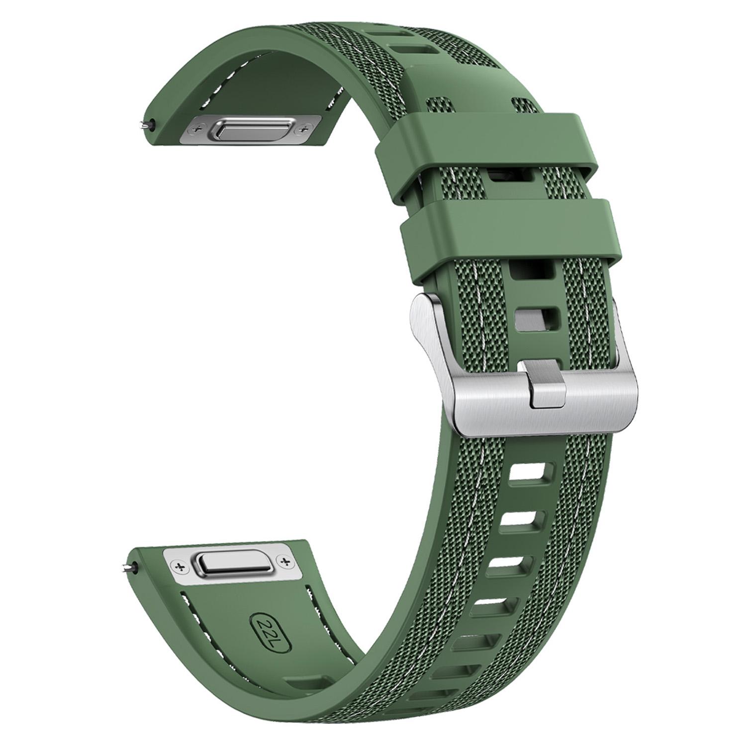 

22-мм ремінець для годинника Huawei Watch GT 5 Pro 46 мм/GT 5 46 мм/Samsung Galaxy Watch3 45 мм, силікон+нейлон, змінний ремінець F