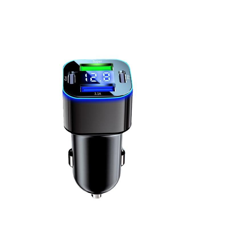 High-Speed Alloy Car Charger with Digital Display, Flash Charging for Android & Apple