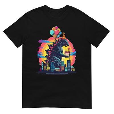 Kaiju Geburtstagsballon und Kuchen Monsterfilm Bday Dekoration T-Shirt