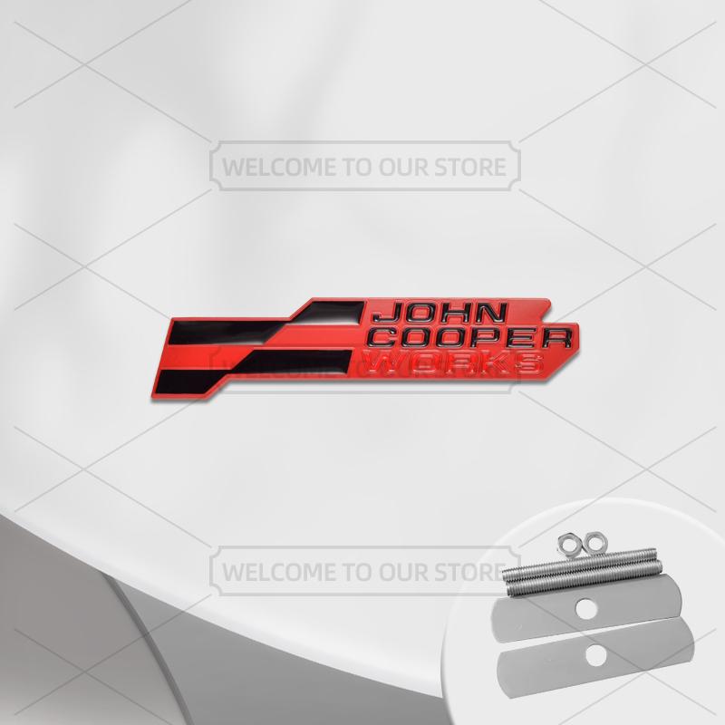 Emblema Metallico 3D John Cooper Works per Auto, Badge Griglia, Adesivi Auto, Adesivo Posteriore Auto per Mini Cooper S U25 J01 J05 F66 F65 F67