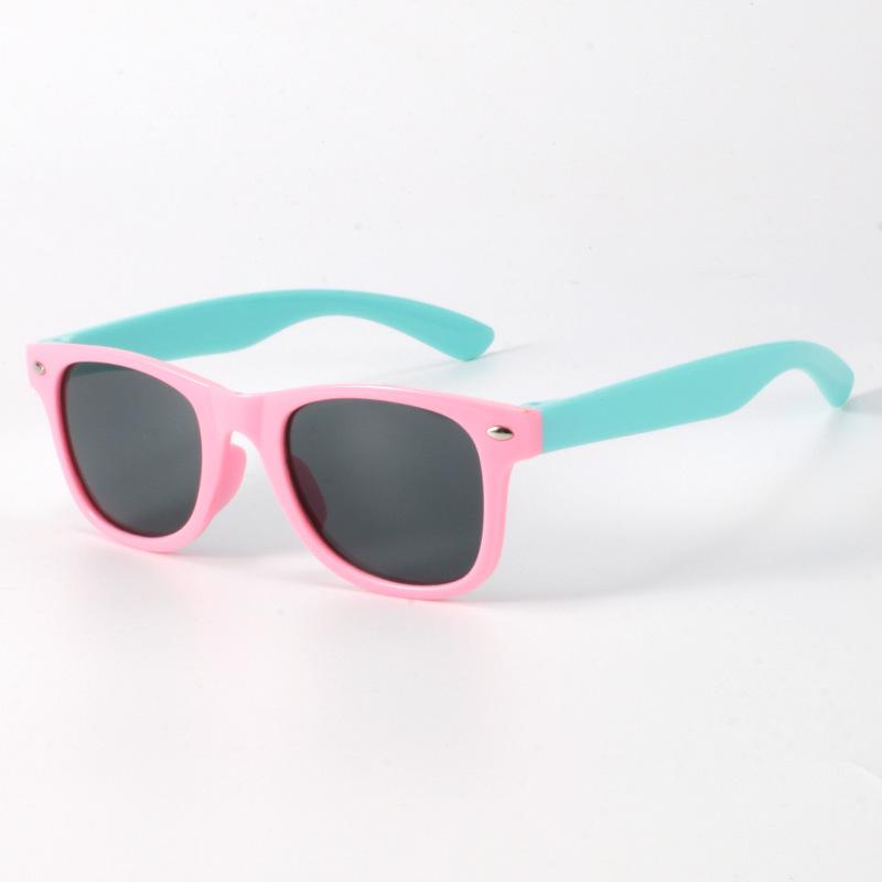 Anti-UV Color Block Children's Sunglasses: Trendy, Cute, Comfortable, Windproof & Sandproof for Boys and Girls
