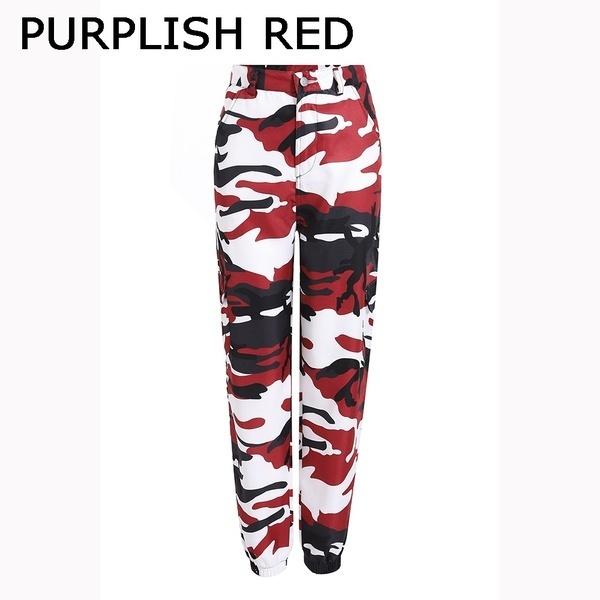 Women's High Waist Slim Cargo Camouflage Pants Plus Size Loose Hip Hop Pants Outdoor Sports Jogging Pants S-3XL