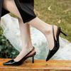 2025 New Summer Concise Pointed Toe Women Pumps Fashion Chain Back Strap High Heels Party Dress Shoes Slingback Sandals