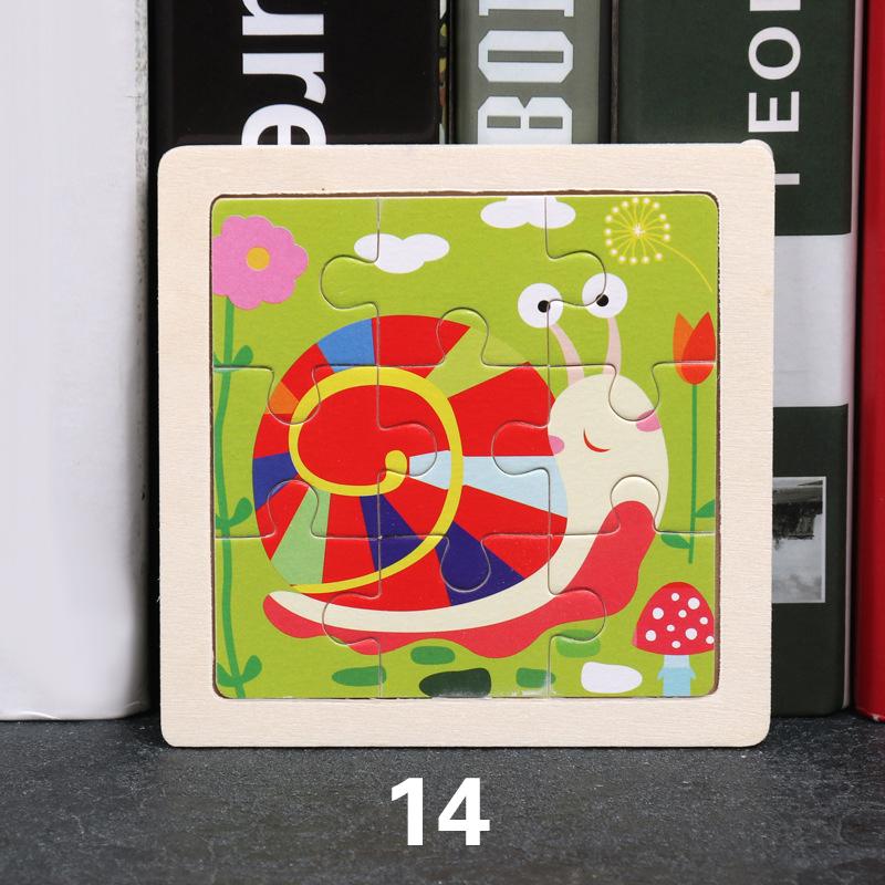 Kids Funny Cartoons Puzzle Toy Jigsaw Wooden Educational Study