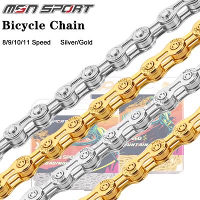 MSN SPORT 11v Current Bicycle Chain 10v Mtb 11 Speed 9v Road Mountain Bike Current 8 10 9 Speed 8v Cycling Chain With Quick