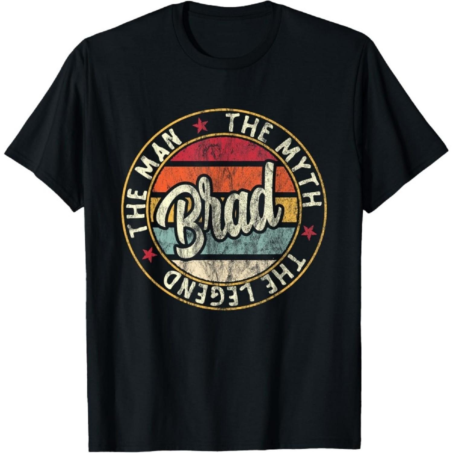 Mens Brad The Man The Myth The Legend First Name Brad T-Shirt XXXXXL чёрный