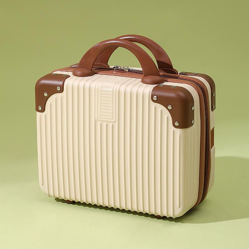 Personalized 14" Mini Makeup Suitcase: Ultra-Light Handbag with Small Gift Box and Password Lock.