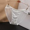 Large Sexy Seamless Low Waist Mesh Panties for Women - Silky Satin with Cotton Crotch