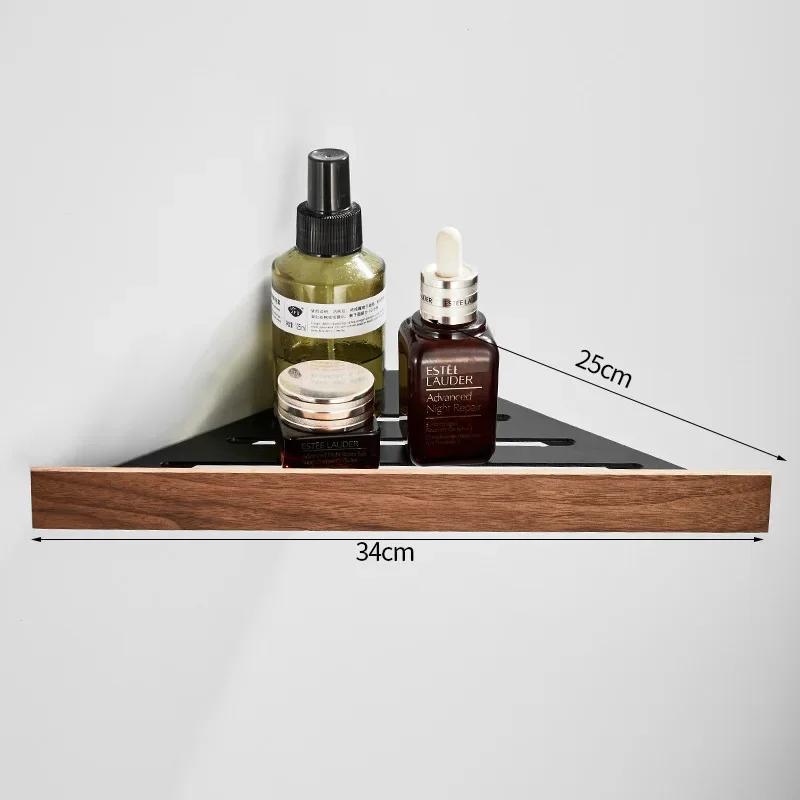 

Walnut black storage rack foldable wall mounted towel rack towel bar tissue holder toilet brush bathroom accessories wall shelf