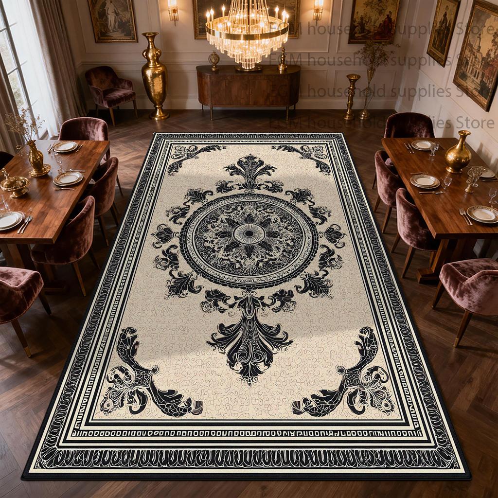 Vintage Persian Carpet Bedroom Livingroom Washable Light Colored Rug Non-Slip Customizable Cloakroom Office Floor Mat Study