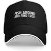Fish Around And Find Trout Baseball Cap Polyester Casual Sun Protection Adjustable Hat